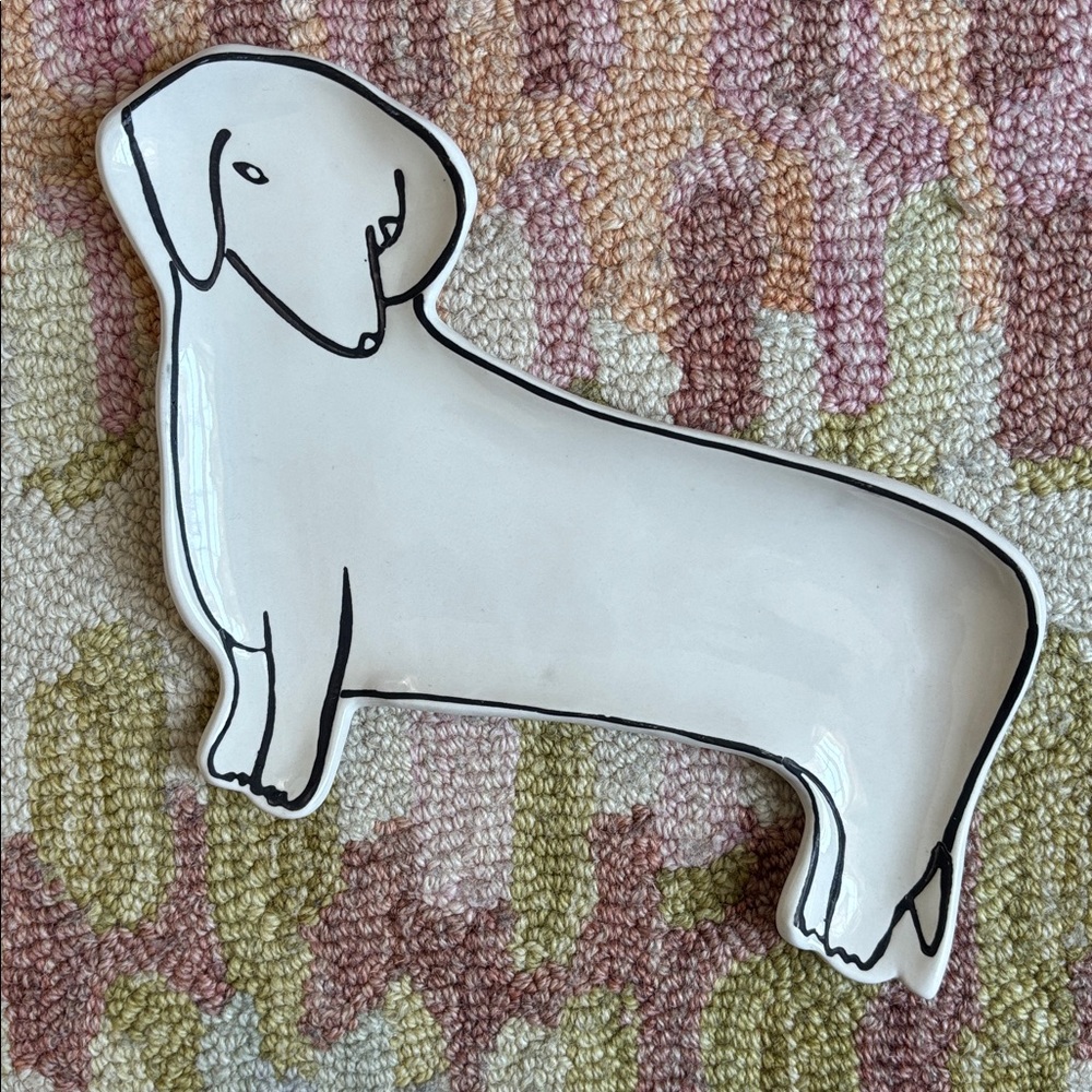🐩Anthropologie Pet Study Trinket Dish Dachshund Dog Leah Reena Goren Ceramic - Picture 4 of 16